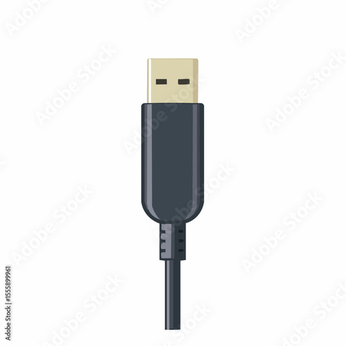 Flat icon of a charging cable with USB-C tip
