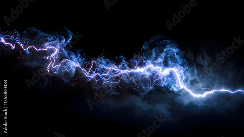 Electrifying Force of Nature: A striking image showcases a brilliant streak of lightning against a dark backdrop, a visual depiction of raw, untamed power and natural electrical phenomenon.