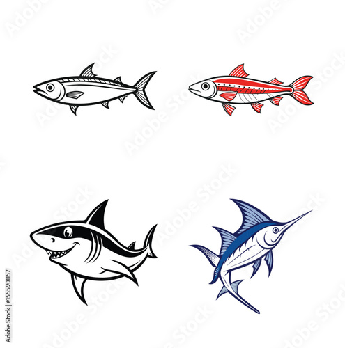 pacific sardine, peruvian anchoveta, shark, swordfish
