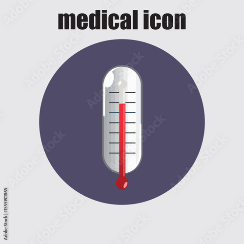 Medical thermometer illustration symbolizes healthcare, temperature measurement, sickness and fever detection for well being.