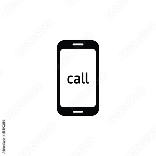 Black Smartphone with Call Displayed on Screen A Simple Icon