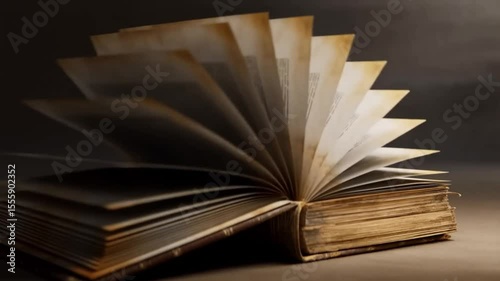 Magic shot: a closed book opens and the pages turn by themselves