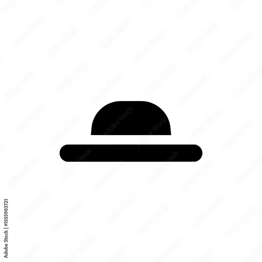 Fototapeta premium Simple Hat Icon: An elegantly simple, high-contrast graphic of a classic hat silhouette, perfect for design projects and minimalist concepts.
