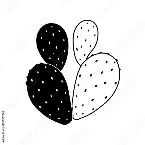 Cactus silhouette: A striking silhouette of a cactus, its bold form a testament to the resilient beauty of nature and desert life, an elegant representation of nature's minimalism.