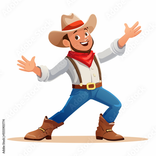 Western Cowboy Illustration: A charming western cowboy illustration, radiating charisma in his iconic hat and attire, invites you on an adventure.