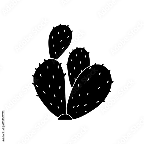 Cactus silhouette: A striking monochrome silhouette of a desert cactus, its prickly pear pads and spiky spines creating a minimalist yet captivating visual.