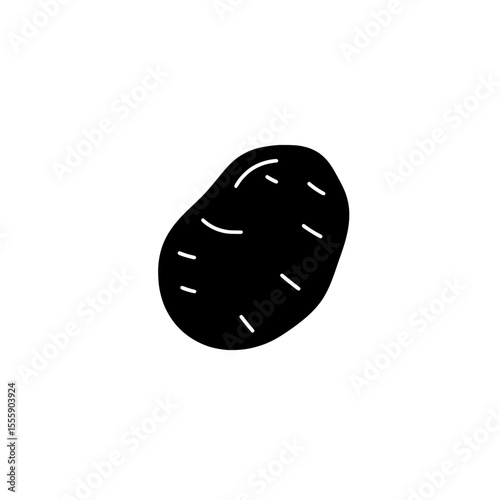 Potato Silhouette: A bold silhouette of a potato stands out with simplicity.