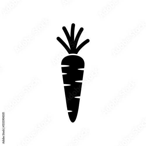 Carrot Silhouette: A simple yet striking silhouette of a vibrant carrot, a visual embodiment of freshness and natural goodness.