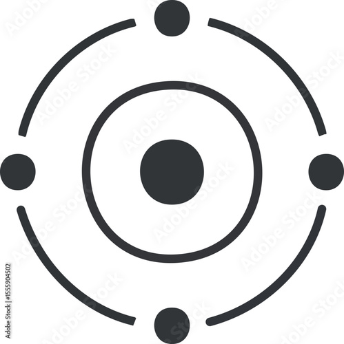 Icône noire de cercles en pointillés stylisés