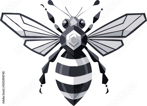 Symbole géométrique d’abeille pour entreprise bio