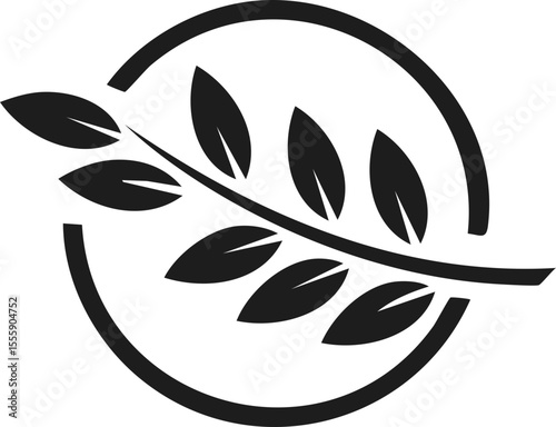 Motif naturel raffiné pour logo bien-être ou cuisine