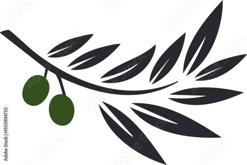 Symbole graphique d’olivier minimaliste