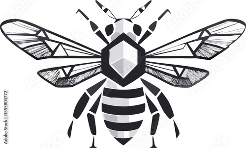 Logo graphique d’abeille stylisée pour marque éco
