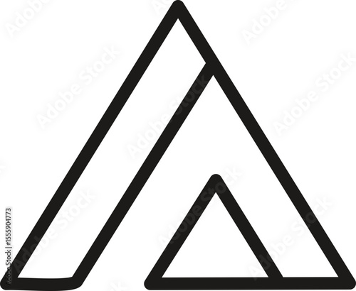 Logo montagne stylisée en forme de lettre A