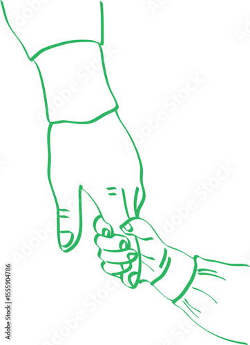 Hand holding a green plant in a glass light bulb, a nature concept illustrationHand holding a green plant in a glass light bulb, a nature concept illustration