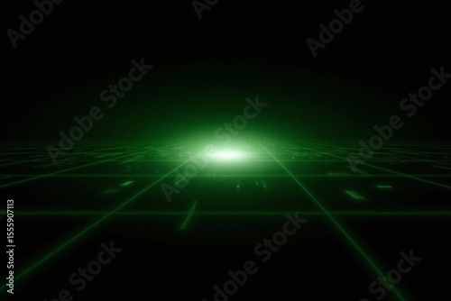 green and black background with a grid of squares