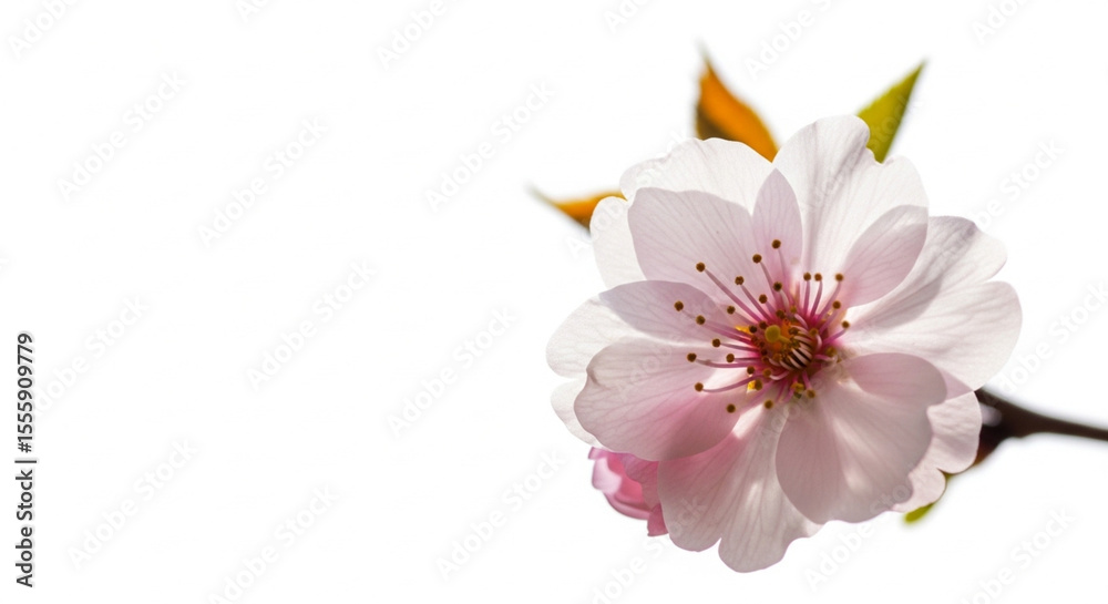 Obraz premium pink cherry blossom isolated