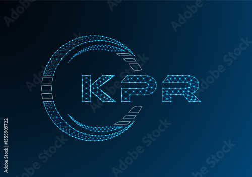 KPR low poly letter logo vector design. KPR lower poly logo design. Low poly logo.