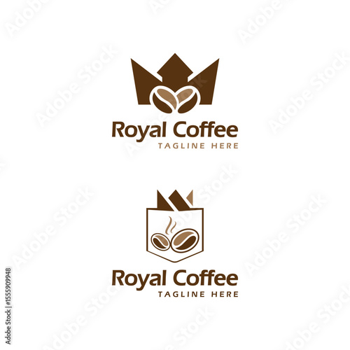 royal coffee logo design bundle creative crown coffee cafe business restaurants 