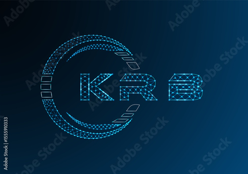 KRB low poly letter logo vector design. KRB lower poly logo design. Low poly logo.