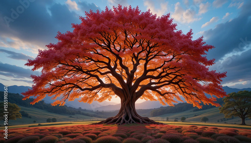 tree in the sunset