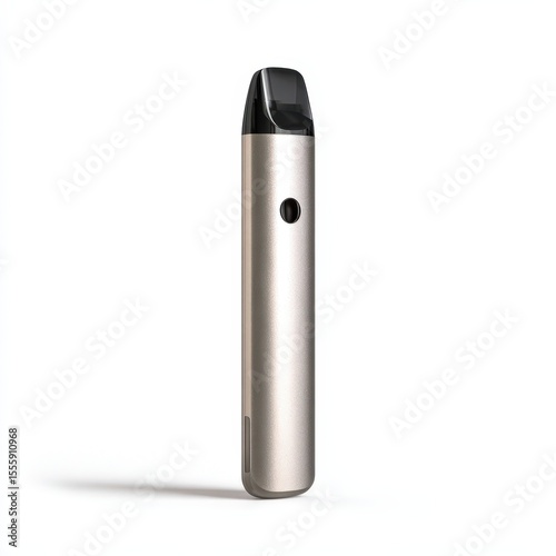 Elegant Gold Vape Pen Isolated on White Background Studio Shot Modern E cigarette Device Product Mockup