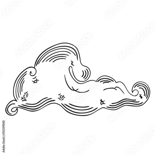 Cloud for weather and climate related design Hand drawn. Vector illustration on white background
