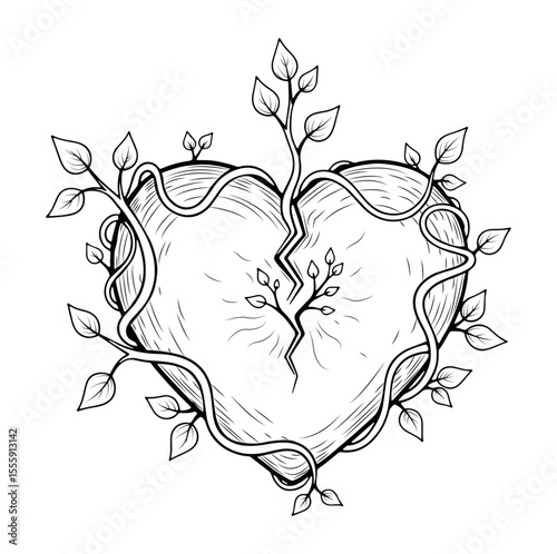 A Series for Alleviating Sadness and Treating Depression :
Growing Cracked Heart: Line Art for Healing, Expression, and Emotional Growth.
