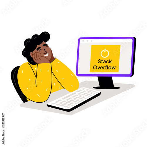 A flat style illustration showing coding resource