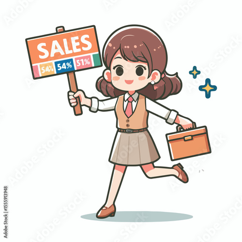 vector image of people doing sales promotion on plain white background