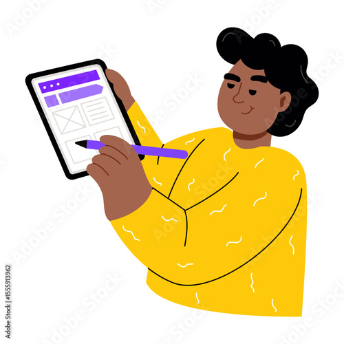 A flat style illustration showing an app designer