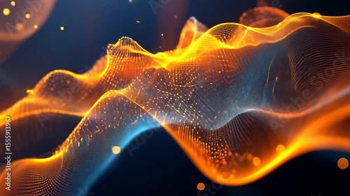 Abstract fiery digital waves