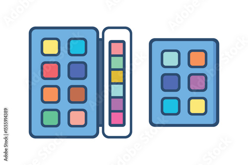 Color Palette Swatches Vector Icon, Color Palette Icon, Flat Color Grid for Design Tools, Creative Color Scheme Chart, UI Color Picker Palette Graphic, Multicolor Swatch Set