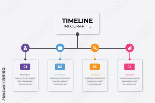 Timeline Infographic for Business Processes and Project Management
