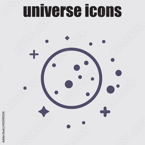 Saturn planet icon illustration, perfect for adding a cosmic touch to designs relating to space, science, or technology projects.
