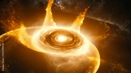 Fiery vortex in space