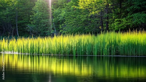 Serene lake reflections