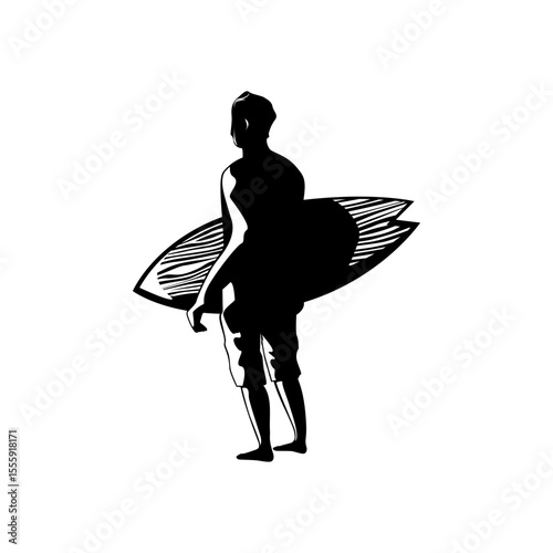 Shilouette Surfing Icon Set