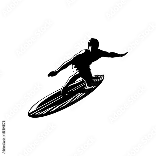 Shilouette Surfing Icon Set