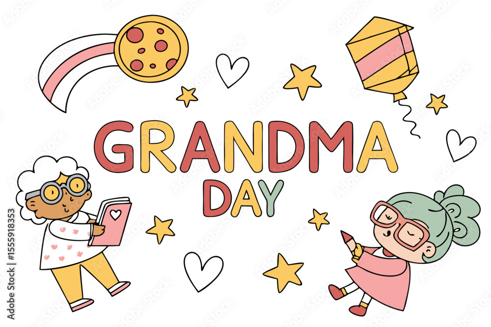 Fototapeta premium GORGEOUS GRANDMA DAY vector illustration