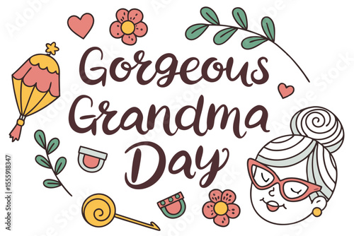 GORGEOUS GRANDMA DAY vector illustration