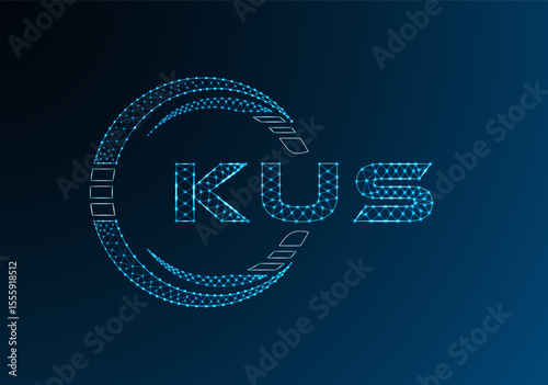 KUS low poly letter logo vector design. KUS lower poly logo design. Low poly logo.