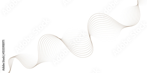 modern grey brown wavy lines Digital frequency track equalizer background. Curved wave smooth stripe seamless pattern white background.
