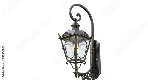 vintage street lamp isolated on white