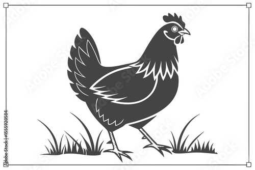 Chicken Silhouette Graphic for Print and Web