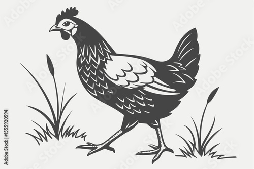 Chicken Silhouette Graphic for Print and Web