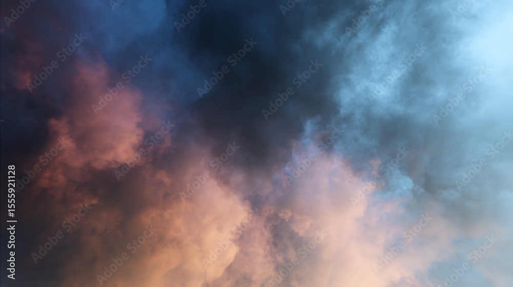 Fototapeta premium Dramatic Sky with a Play of Light and Shadow Across Stormy Clouds