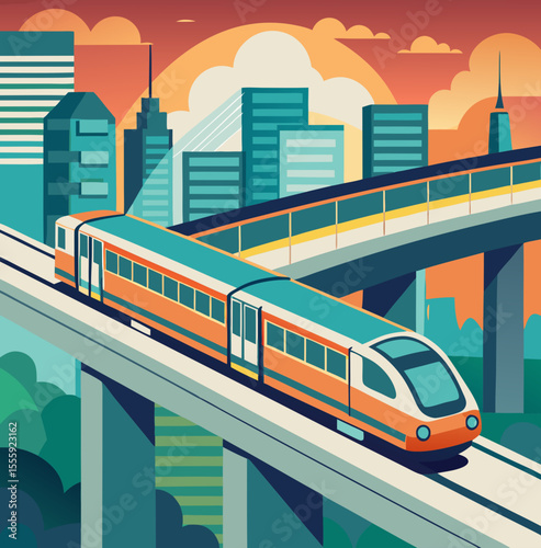 train in the city