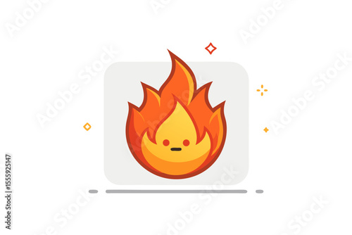 fire emoji hot trending reaction lineart icon