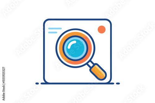 search magnifier icon minimal round line design